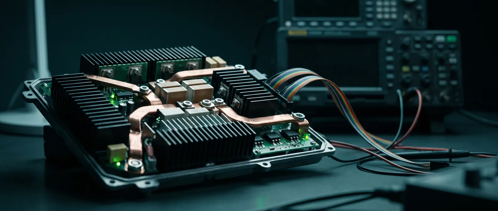 On-board charger power module on an engineering test bench
